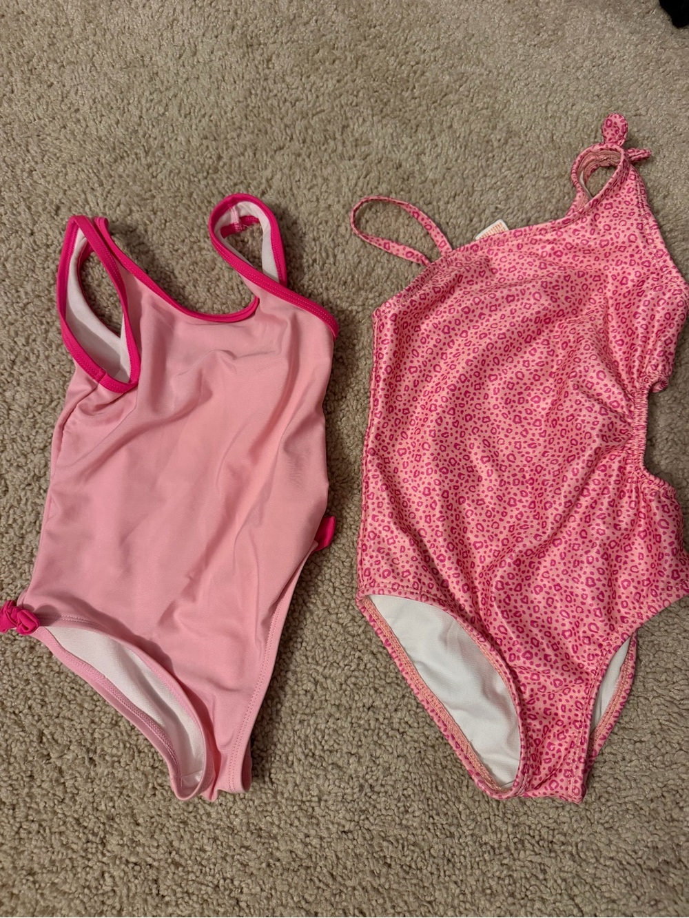 Girls' Pink One-Piece Swimsuit - Solid and Patterned Styles